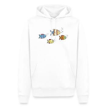 bunte Fische Wasser Meer Graffiti Kinderzeichnung - Männer Premium Bio Hoodie - Weiß - Vorne - Nico (187cm)
