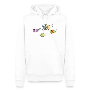 Fische Buntbarsche Wasser Meer Graffiti Zeichnung - Männer Premium Bio Hoodie - Weiß - Vorne - Nico (187cm)