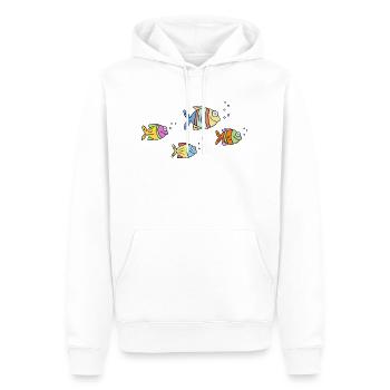 Fische Buntbarsche Wasser Meer Graffiti Zeichnung - Männer Premium Bio Hoodie - Weiß - Vorne - Nico (187cm)
