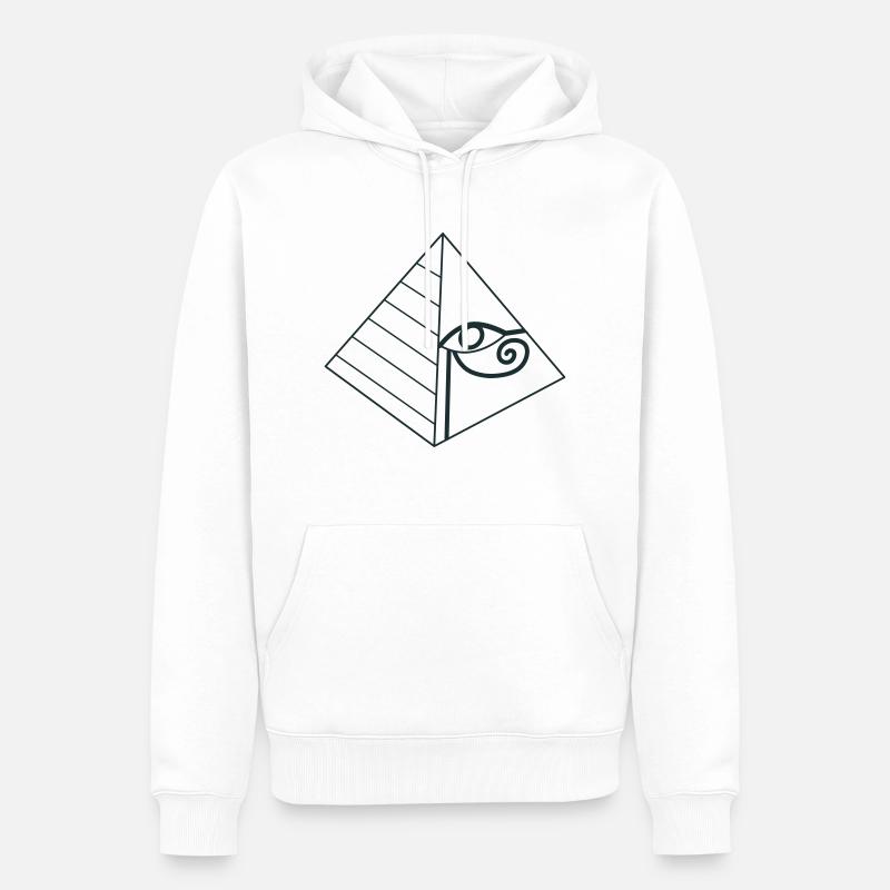 œil pyramidal - Sweat à capuche Premium bio Homme - blanc