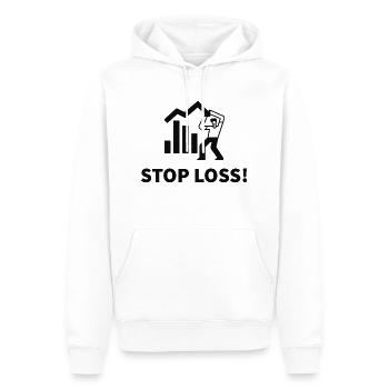 Stop Loss! Réalisez la perte! Rappel du trader - Sweat à capuche Premium bio Homme - blanc - Devant - Nico (187cm)