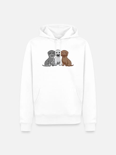 Drei Hunde - Männer Premium Bio Hoodie - Weiß