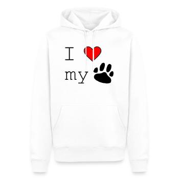 I love my dog - Männer Premium Bio Hoodie - Weiß - Vorne - Nico (187cm)