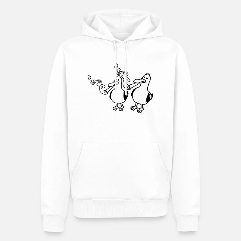 Amis 2 Mouettes Stoner - Sweat à capuche Premium bio Homme - blanc