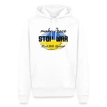 Make peace Stop War - Sweat à capuche Premium bio Homme - blanc - Devant - Nico (187cm)