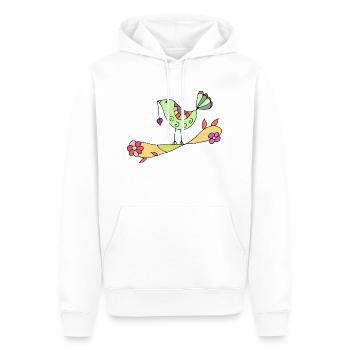 Oiseau - Sweat à capuche Premium bio Homme - blanc - Devant - Nico (187cm)