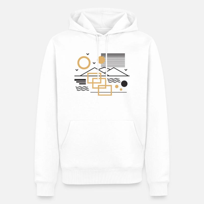 Sun and Mountain - Männer Premium Bio Hoodie - Weiß