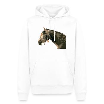 Pferde, Pferdefreund, Pferdeliebhaber , reiten - Männer Premium Bio Hoodie - Weiß - Vorne - Nico (187cm)