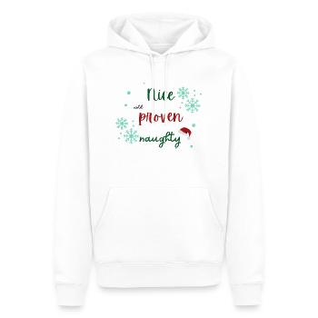 Nice until proven naughty Christmas sweater - Men’s Premium Organic Hoodie - white - Front - Nico (187cm)