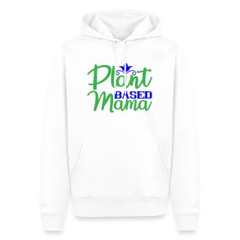 Plant based Mama - Men’s Premium Organic Hoodie - white - Front - Nico (187cm)