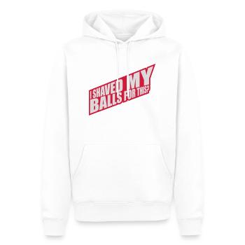 Je me suis rasé les couilles - Sweat à capuche Premium bio Homme - blanc - Devant - Nico (187cm)