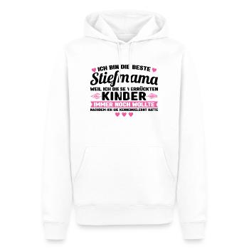 Stiefmama Familie Stiefmamas Geschenk - Männer Premium Bio Hoodie - Weiß - Vorne - Nico (187cm)