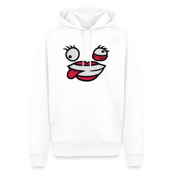 Verrücktes weibliches Comic Gesicht - Männer Premium Bio Hoodie - Weiß - Vorne - Nico (187cm)