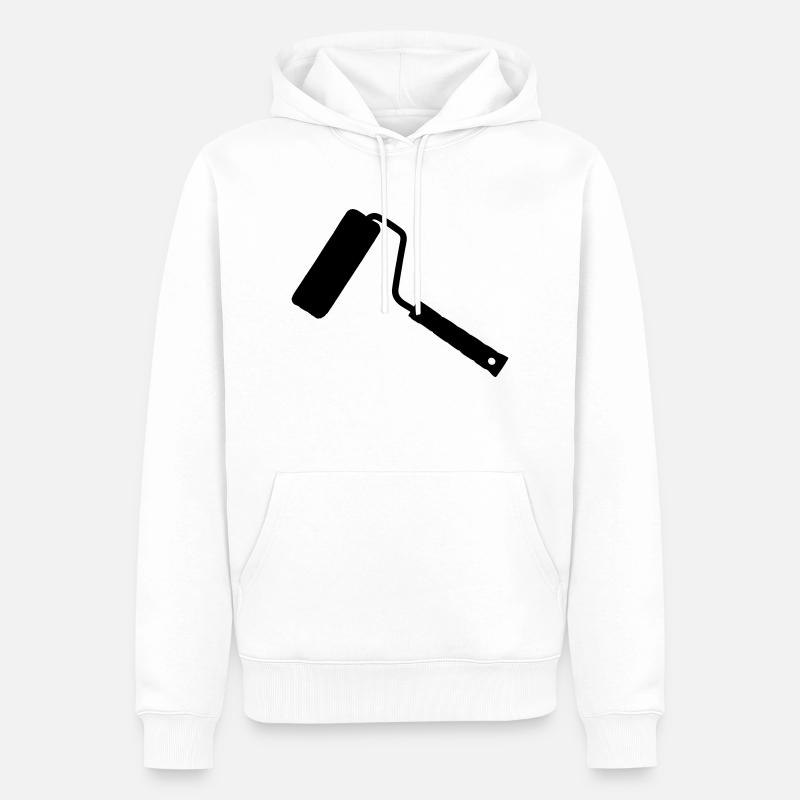 Farbroller-Schattenbild. - Männer Premium Bio Hoodie - Weiß