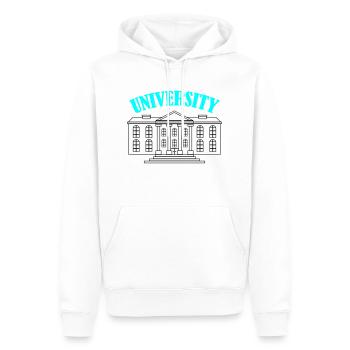 University - Männer Premium Bio Hoodie - Weiß - Vorne - Nico (187cm)