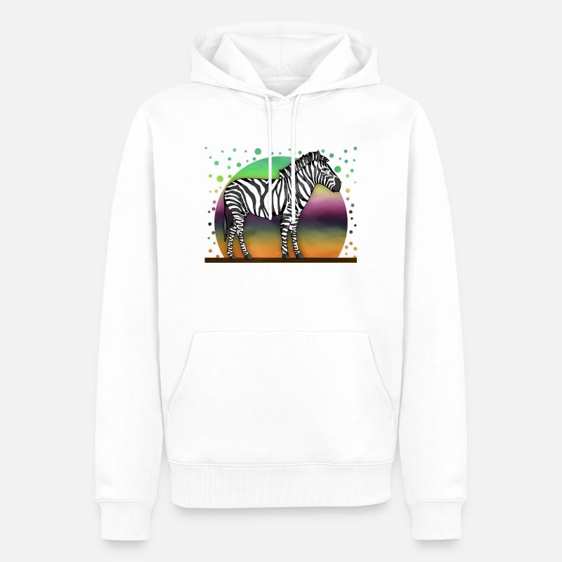 Zebra - Männer Premium Bio Hoodie - Weiß
