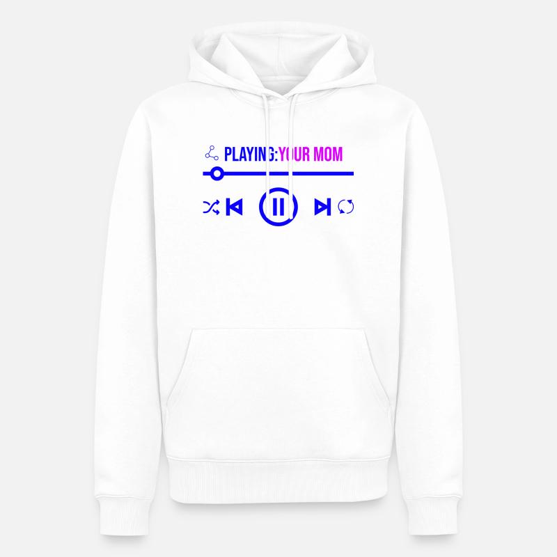 Deine Mutter spielen - Männer Premium Bio Hoodie - Weiß