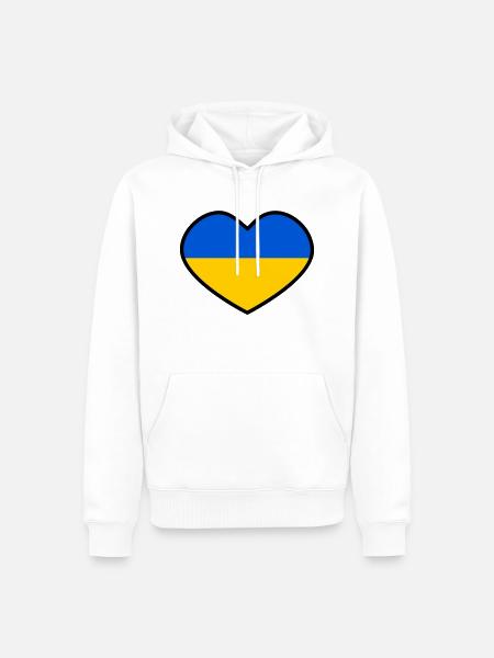Ukraine Heart - Men’s Premium Organic Hoodie - white