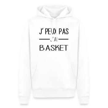 Accro au basket, prêt à tout dunker! - Sweat à capuche Premium bio Homme - blanc - Devant - Nico (187cm)