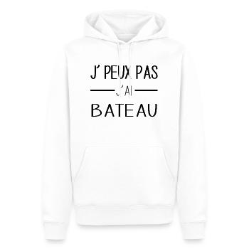 Je pas j'ai bateau - Sweat à capuche Premium bio Homme - blanc - Devant - Nico (187cm)