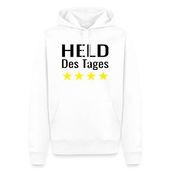 Arbeit Beruf Held des Tages Spruch Kollege - Männer Premium Bio Hoodie - Weiß - Vorne - Nico (187cm)