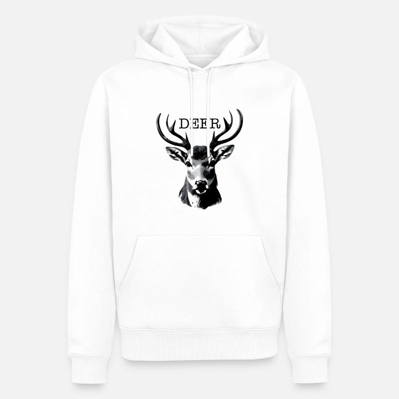 CERF - Sweat à capuche Premium bio Homme - blanc