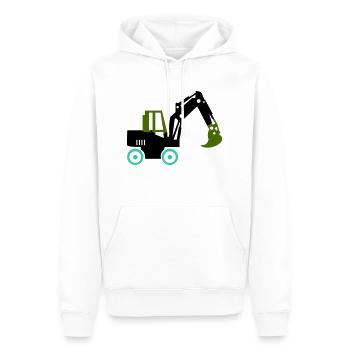 excavatrice - Sweat à capuche Premium bio Homme - blanc - Devant - Nico (187cm)