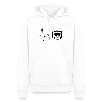 Heartbeat Drum Sports Fan Musicien - Sweat à capuche Premium bio Homme - blanc - Devant - Nico (187cm)