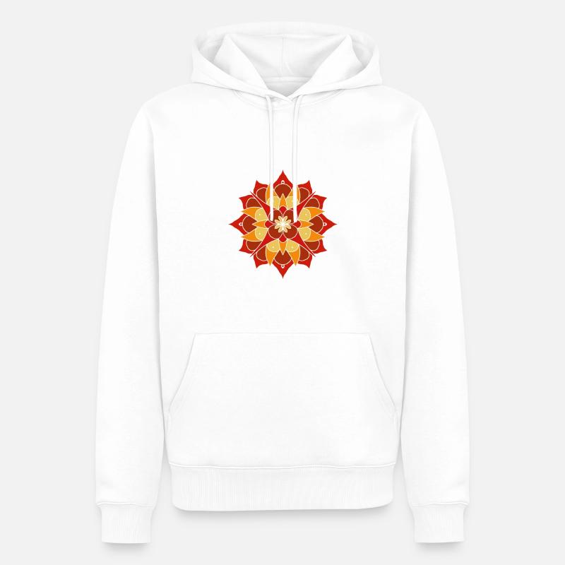 Rosette - Männer Premium Bio Hoodie - Weiß