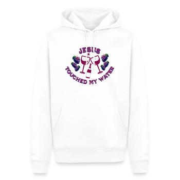 Jésus Vino Vin Wein - Sweat à capuche Premium bio Homme - blanc - Devant - Nico (187cm)