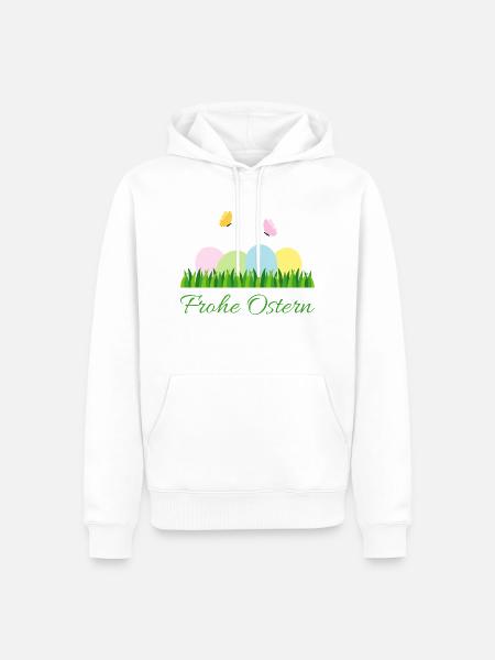 Joyeuses Pâques - Sweat à capuche Premium bio Homme - blanc