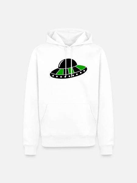 UFO - Men’s Premium Organic Hoodie - white
