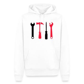 Icônes d’outils - Sweat à capuche Premium bio Homme - blanc - Devant - Nico (187cm)