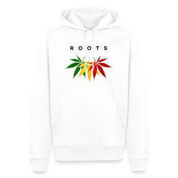 Minimalist Roots Rasta Colors Reggae - Men’s Premium Organic Hoodie - white - Front - Nico (187cm)