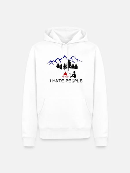 i hate people 002 - Herre Premium økologisk hoodie - hvid