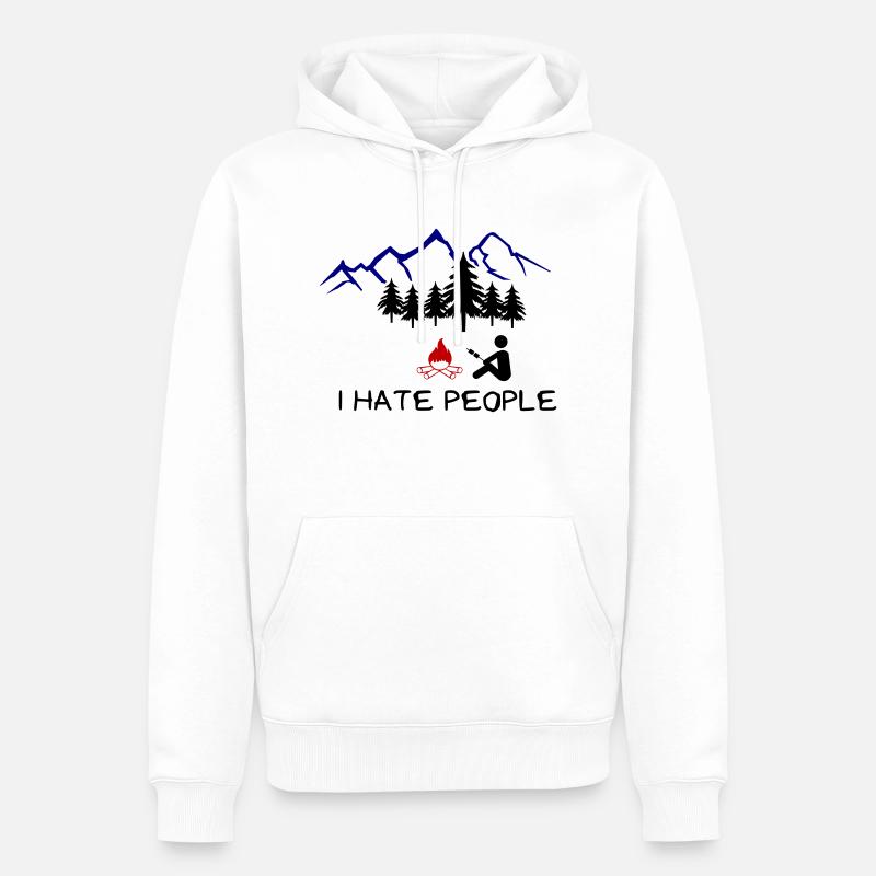 i hate people 002 - Männer Premium Bio Hoodie - Weiß