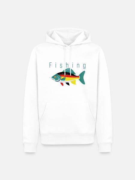 Fishing - Männer Premium Bio Hoodie - Weiß