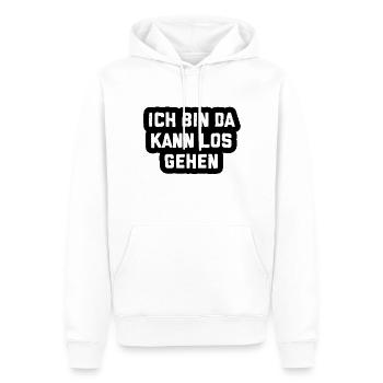 ich bin da kann los gehen - Männer Premium Bio Hoodie - Weiß - Vorne - Nico (187cm)