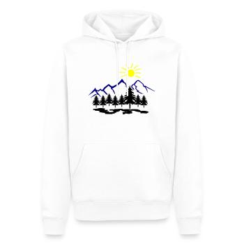 Nature Montagnes - Sweat à capuche Premium bio Homme - blanc - Devant - Nico (187cm)