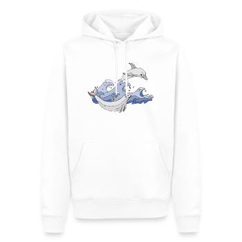 Delphine - Männer Premium Bio Hoodie - Weiß - Vorne - Nico (187cm)