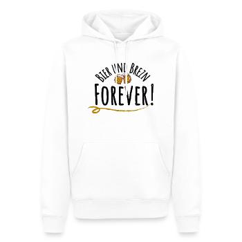 Bier und Brezn forever! - Männer Premium Bio Hoodie - Weiß - Vorne - Nico (187cm)