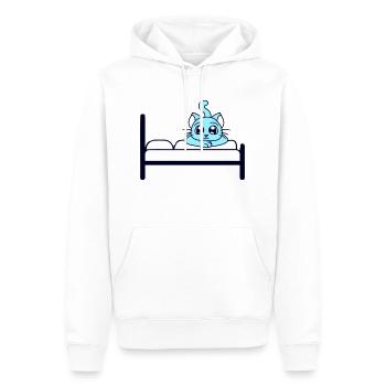 Katze Liegt Entspannt Auf Bett Ausruhen Schlafen - Männer Premium Bio Hoodie - Weiß - Vorne - Nico (187cm)