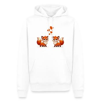 Fox Comic Love - Men’s Premium Organic Hoodie - white - Front - Nico (187cm)