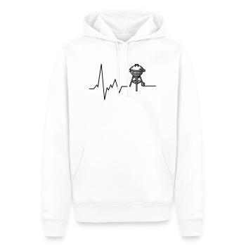Herzschlag BBQ Grill Grillen - Männer Premium Bio Hoodie - Weiß - Vorne - Nico (187cm)