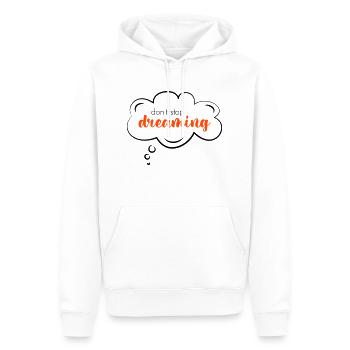 don't stop dreaming zweifarbig - Männer Premium Bio Hoodie - Weiß - Vorne - Nico (187cm)
