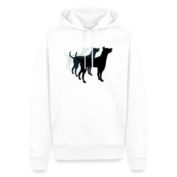 3 chiens silhouette équipe dangereuse équipage amis - Sweat à capuche Premium bio Homme - blanc - Devant - Nico (187cm)