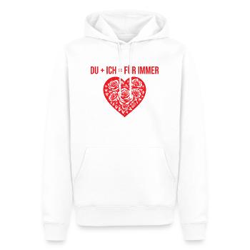 Du + ich = Für immer - Männer Premium Bio Hoodie - Weiß - Vorne - Nico (187cm)