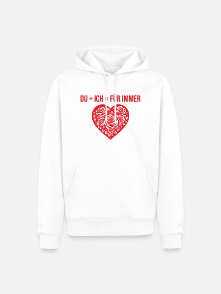 Du + ich = Für immer - Männer Premium Bio Hoodie - Weiß