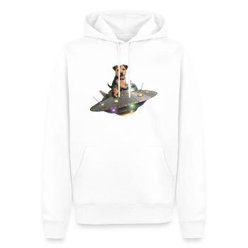 Space Terrier : Voyage dans l’inconnu - Sweat à capuche Premium bio Homme - blanc - Devant - Nico (187cm)
