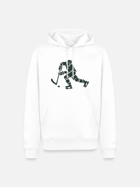 hockey spieler - Männer Premium Bio Hoodie - Weiß